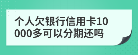 个人欠银行信用卡10000多可以分期还吗