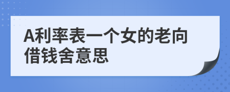 A利率表一个女的老向借钱舍意思