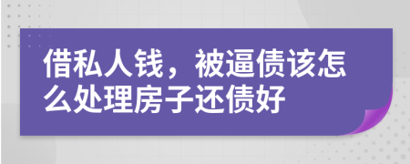 借私人钱，被逼债该怎么处理房子还债好