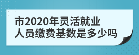 市2020年灵活就业人员缴费基数是多少吗