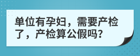 单位有孕妇，需要产检了，产检算公假吗？