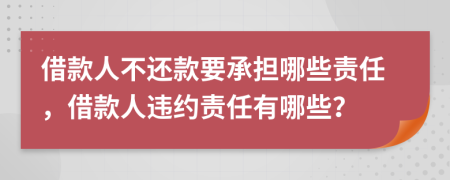 借款人不还款要承担哪些责任，借款人违约责任有哪些？