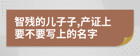 智残的儿子子,产证上要不要写上的名字