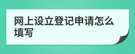 网上设立登记申请怎么填写