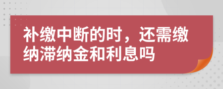 补缴中断的时，还需缴纳滞纳金和利息吗