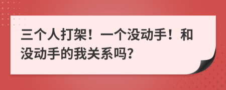 三个人打架！一个没动手！和没动手的我关系吗？