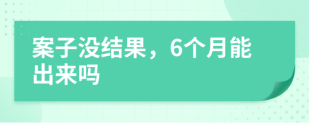 案子没结果，6个月能出来吗