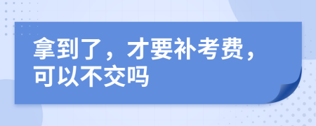 拿到了，才要补考费，可以不交吗