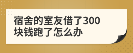 宿舍的室友借了300块钱跑了怎么办