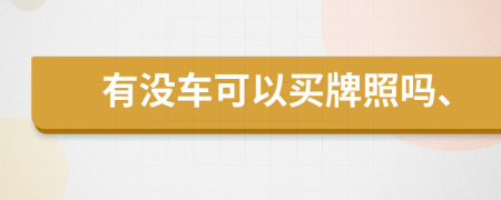 有没车可以买牌照吗、