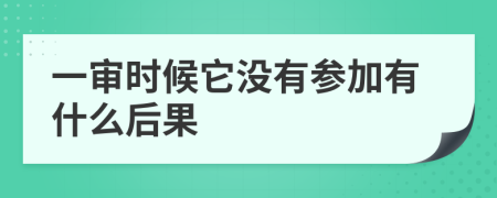 一审时候它没有参加有什么后果