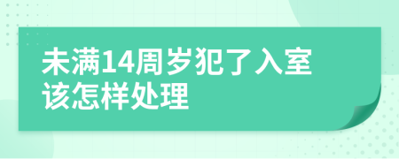 未满14周岁犯了入室该怎样处理