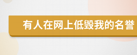 有人在网上低毁我的名誉