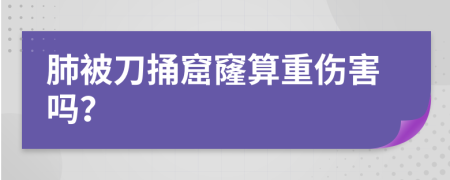 肺被刀捅窟窿算重伤害吗？