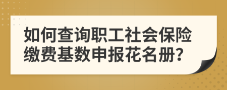 如何查询职工社会保险缴费基数申报花名册？