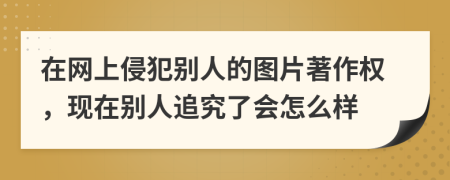 在网上侵犯别人的图片著作权，现在别人追究了会怎么样