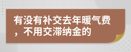 有没有补交去年暖气费，不用交滞纳金的