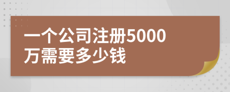 一个公司注册5000万需要多少钱