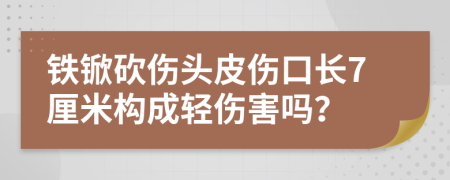 铁锨砍伤头皮伤口长7厘米构成轻伤害吗？