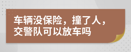 车辆没保险，撞了人，交警队可以放车吗