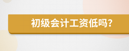 初级会计工资低吗？
