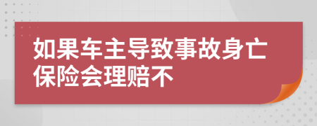 如果车主导致事故身亡保险会理赔不