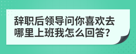 辞职后领导问你喜欢去哪里上班我怎么回答？