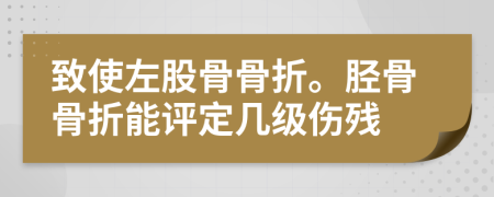 致使左股骨骨折。胫骨骨折能评定几级伤残