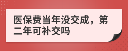 医保费当年没交成，第二年可补交吗