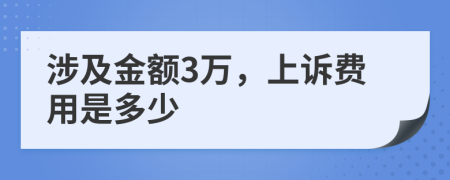 涉及金额3万，上诉费用是多少