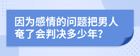 因为感情的问题把男人奄了会判决多少年？