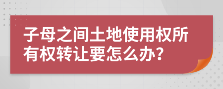 子母之间土地使用权所有权转让要怎么办？