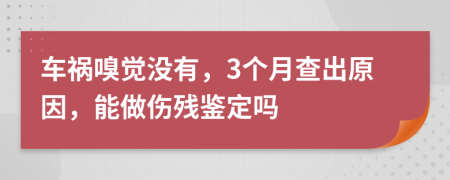 车祸嗅觉没有，3个月查出原因，能做伤残鉴定吗