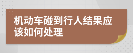 机动车碰到行人结果应该如何处理