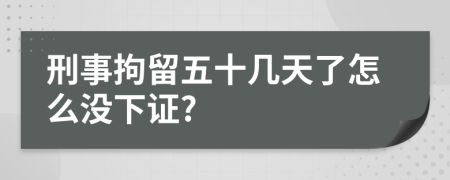 刑事拘留五十几天了怎么没下证?