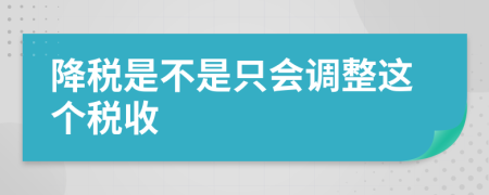 降税是不是只会调整这个税收