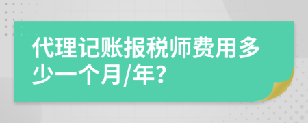 代理记账报税师费用多少一个月/年？