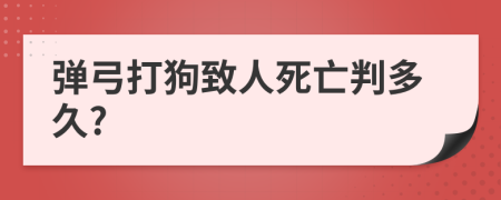 弹弓打狗致人死亡判多久?