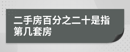 二手房百分之二十是指第几套房