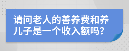 请问老人的善养费和养儿子是一个收入额吗？