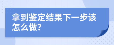 拿到鉴定结果下一步该怎么做？