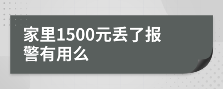 家里1500元丢了报警有用么