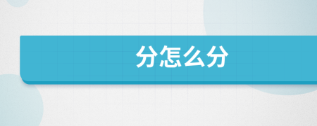 分怎么分