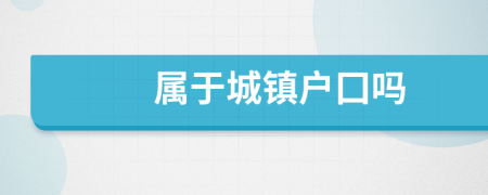 属于城镇户囗吗