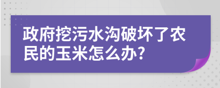 政府挖污水沟破坏了农民的玉米怎么办?