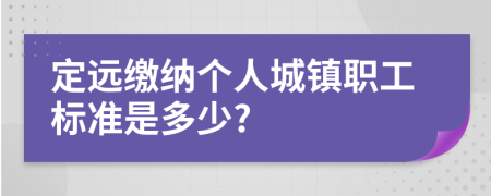 定远缴纳个人城镇职工标准是多少?