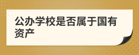 公办学校是否属于国有资产