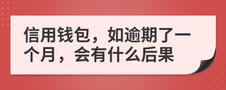 信用钱包，如逾期了一个月，会有什么后果