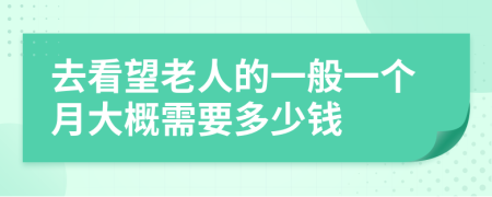 去看望老人的一般一个月大概需要多少钱