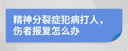 精神分裂症犯病打人，伤者报复怎么办